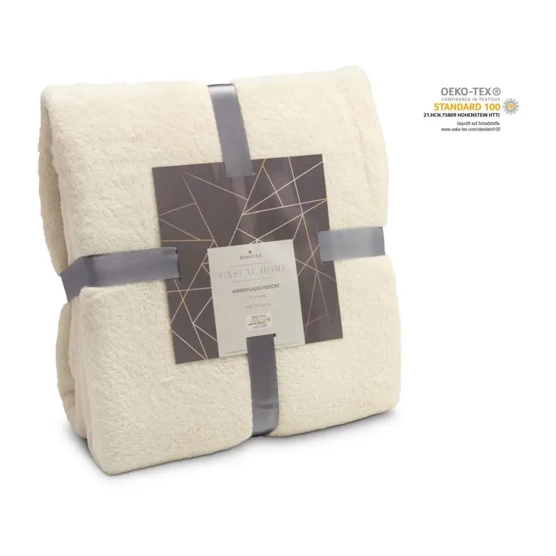 Mikroflauschdecke - Beige, 150 x 200 cm, 250 g/m² – Weich, leicht und gemütlich