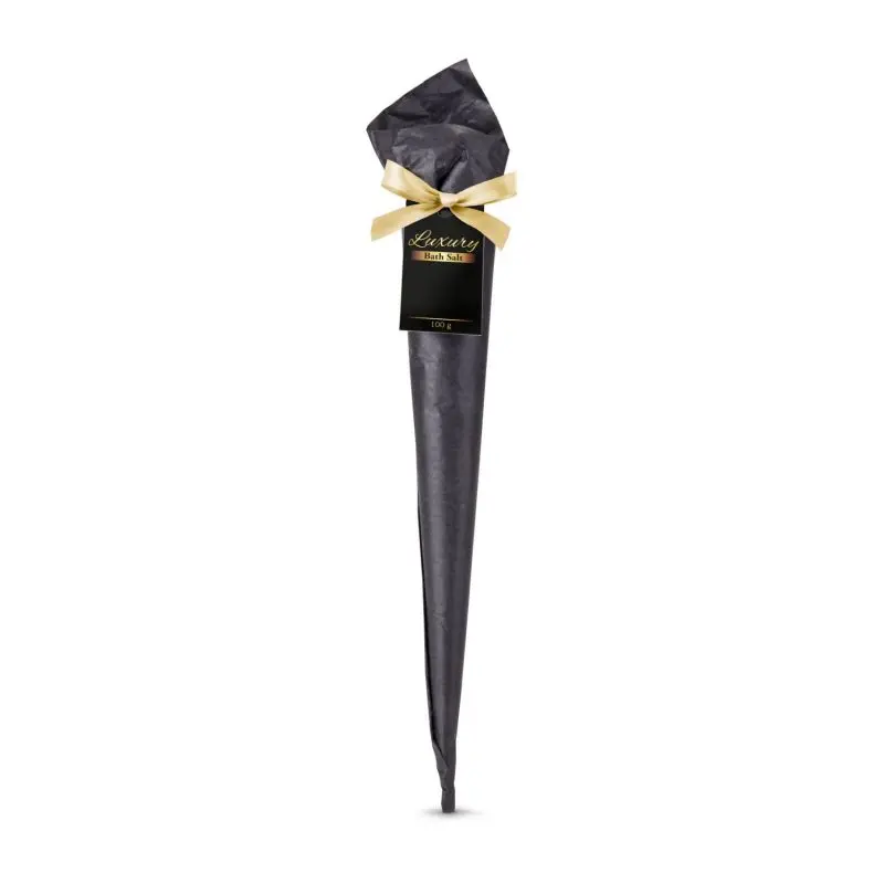 Luxus Badesalz in Geschenktüte: Vanille-Duft, elegantes Schwarz