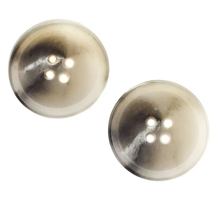 Hornimitatknopf Grau 4-Loch-Knopf – Blazer- und Sakkoknopf HI-14