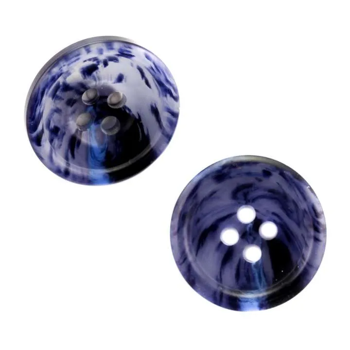 Hornimitatknopf Blau 4-Loch-Knopf – Blazer- und Sakkoknopf HI-15