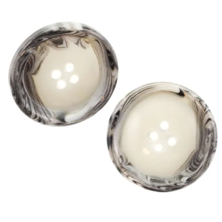 Hornimitatknopf Grau-Creme-Natur 4-Loch-Knopf – Hosenknopf HI-17