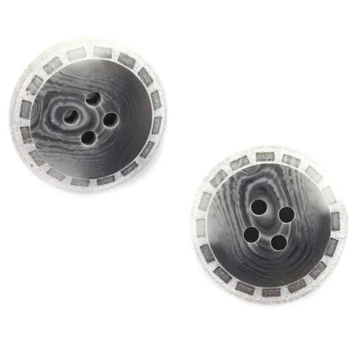 Hornimitatknopf Grau 4-Loch-Knopf – Blazer- und Sakkoknopf HI-26