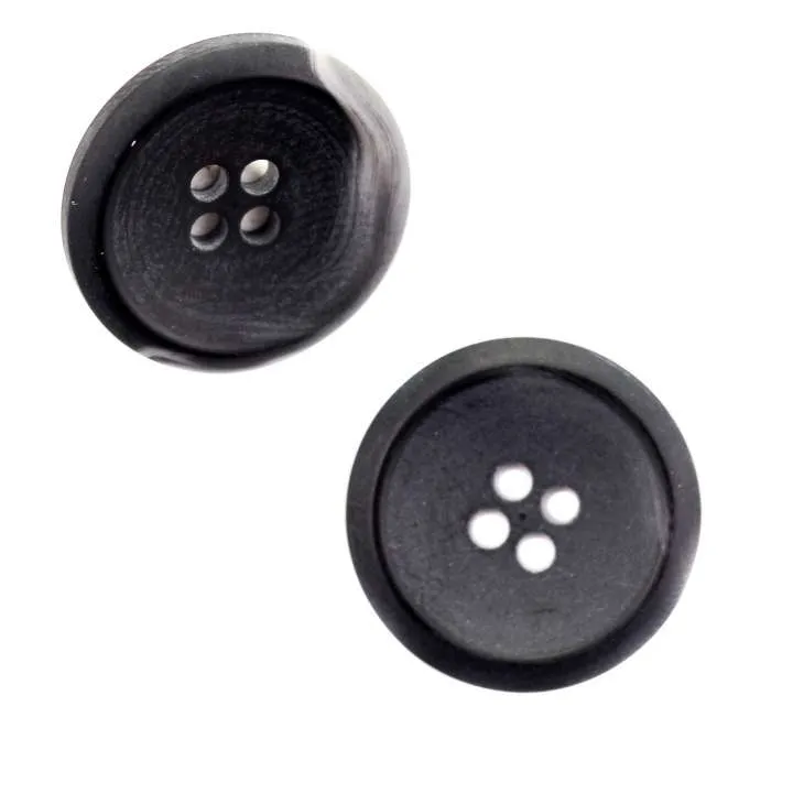 Hornimitatknopf Grau 4-Loch-Knopf – Blazer- und Sakkoknopf HI-40