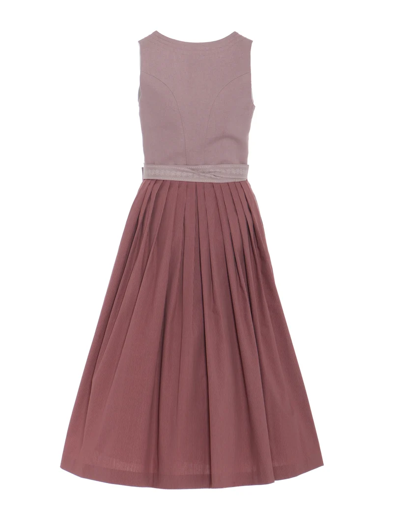 Leinen-Dirndl mit Schnurstepp & Baumwollschürze