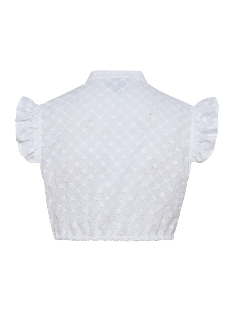 Dirndlbluse aus besticktem Baumwollstoff