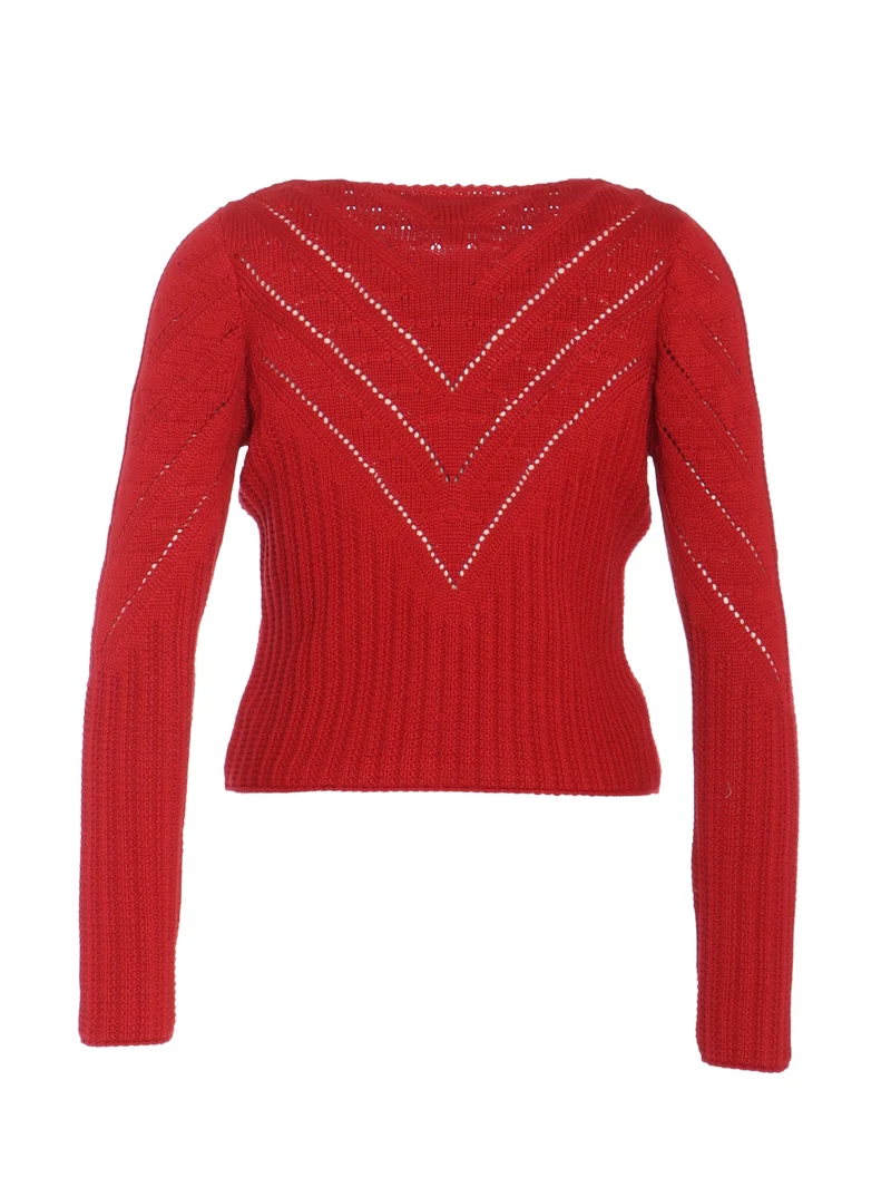 Hochgeschlossene Strickjacke mit Ajourmuster