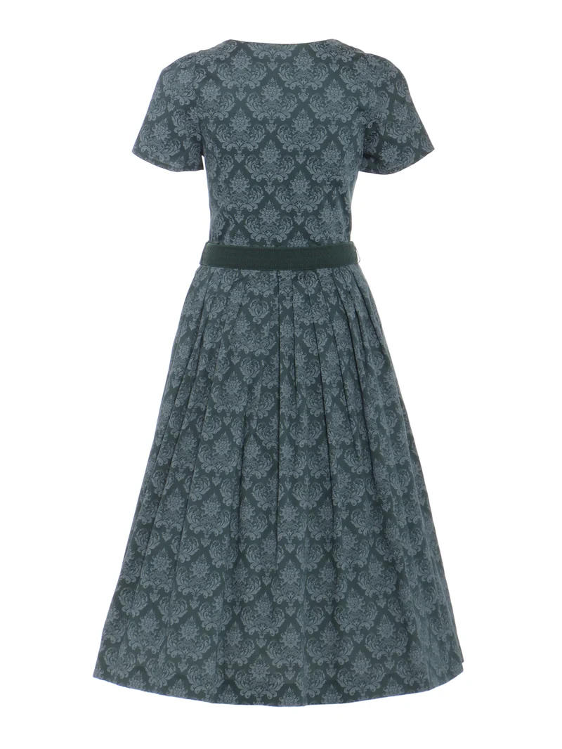 Baumwolldruck-Kleid mit kurzem Arm