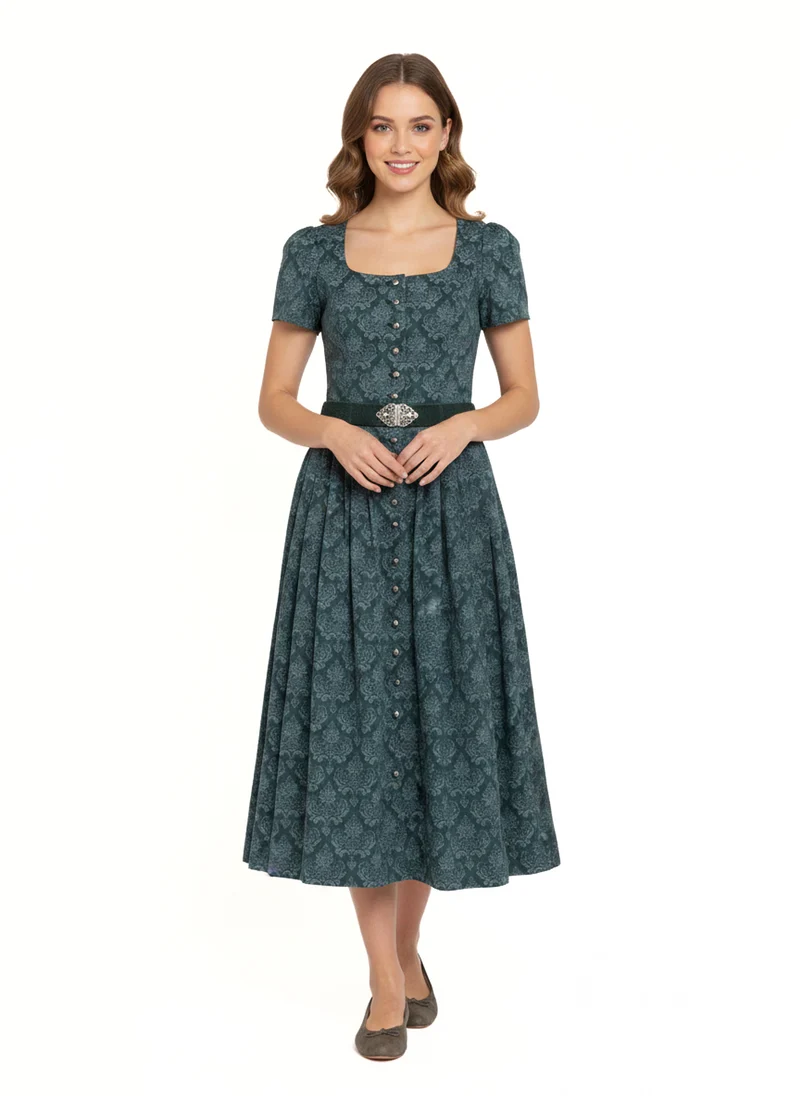 Baumwolldruck-Kleid mit kurzem Arm