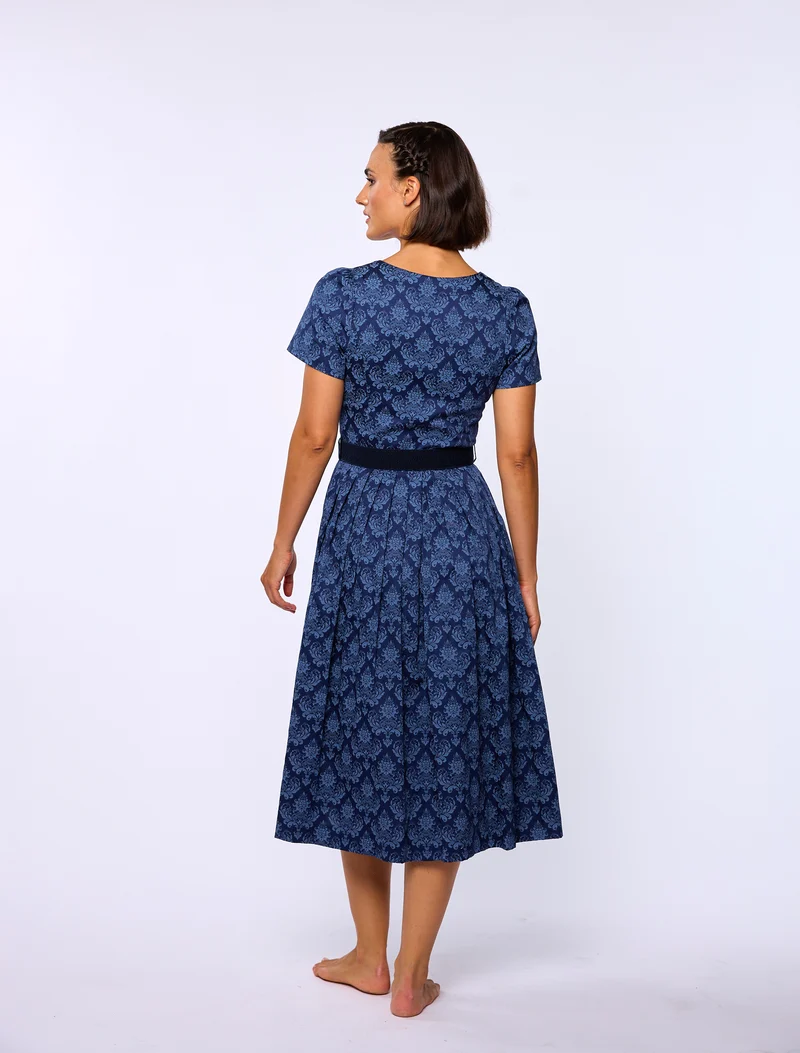 Baumwolldruck-Kleid mit kurzem Arm