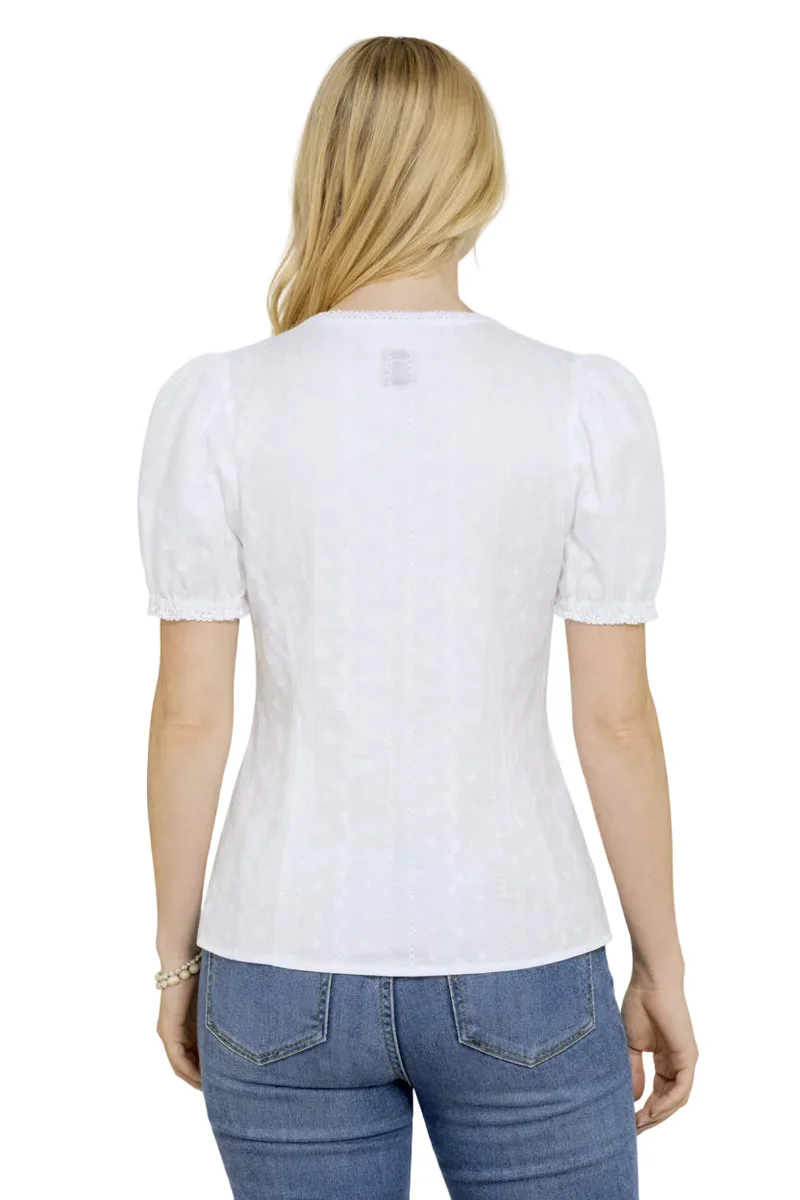 Bluse allover bestickt, durchgeknöpft