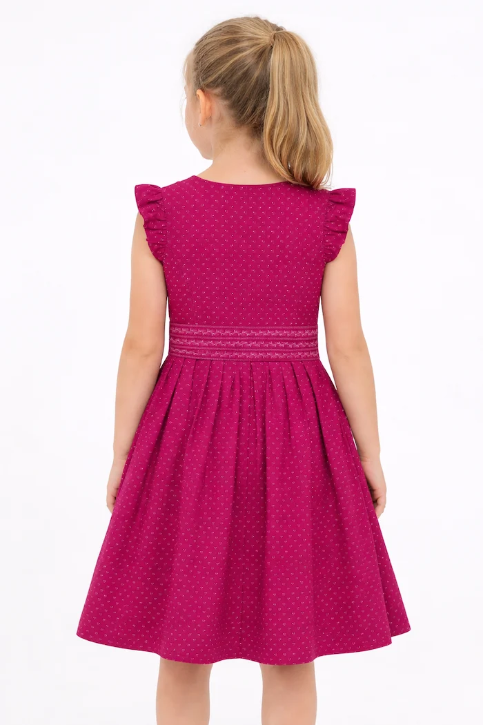 Kinderdirndl aus klassischem Blaudruck-Muster