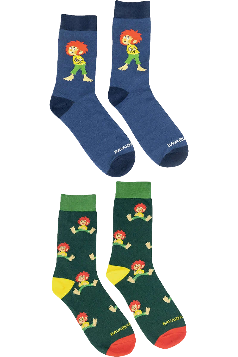 2 Paar Socken in Sockenbox für Kinder- mit Pumuckl