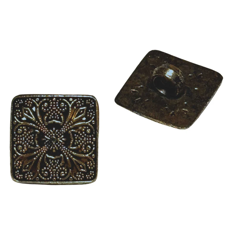 Trachtenknopf Blumenmotiv Schwarz – Ösenknopf – TK-32