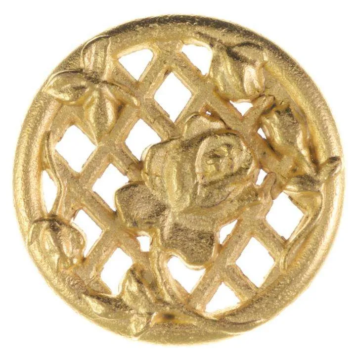 Trachtenknopf Rosenmotiv Gold – Metallknopf TK-64