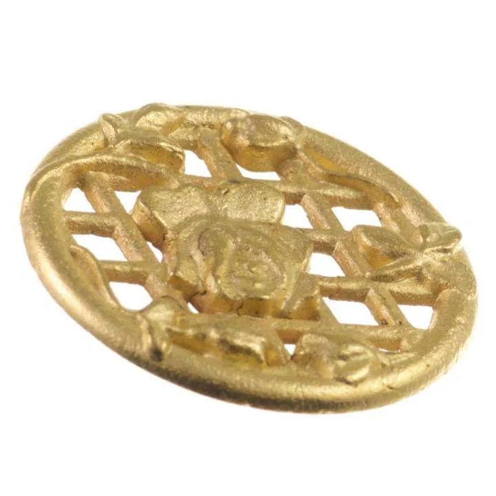 Trachtenknopf Rosenmotiv Gold – Metallknopf TK-64