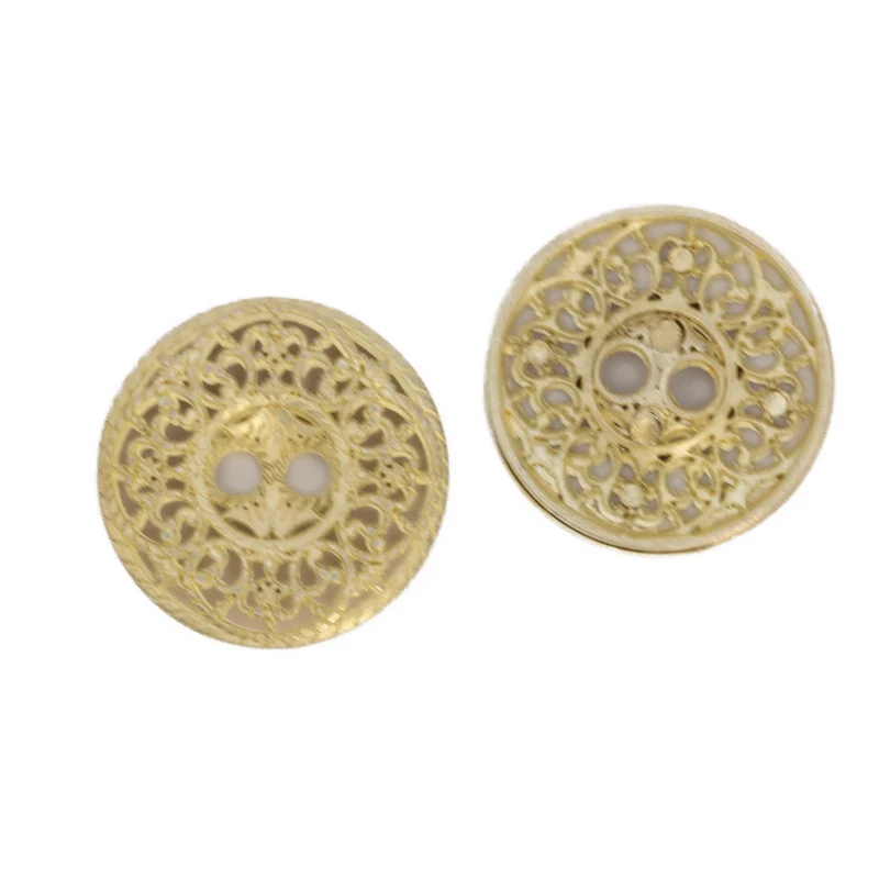 Trachtenknopf Ornament Gold – 2-Loch Knopf – TK-90