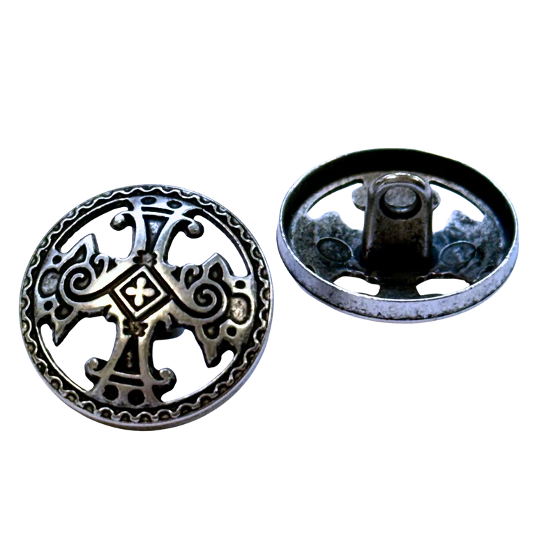 Trachtenknopf Ornament Silber – Ösenknopf – TK-23