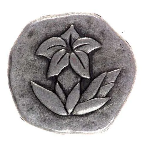 Trachtenknopf Enzianmotiv Silber – Ösenknopf – TK-101AS