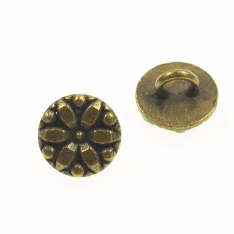 Trachtenknopf Blumenmotiv Messingfarben – Metallknopf TK-17