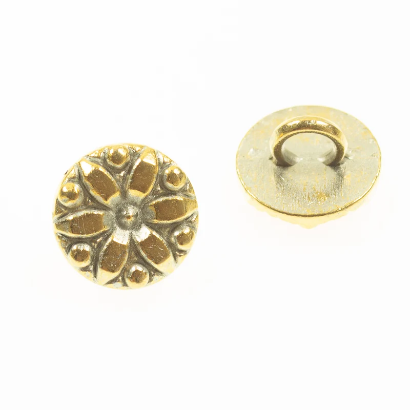 Trachtenknopf Blume Gold – Metallknopf TK-17