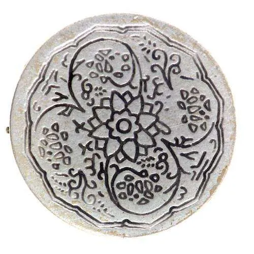Trachtenknopf Blumenmotiv Silber – Metallknopf TK-226