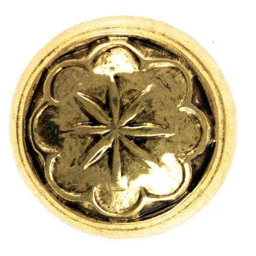 Trachtenknopf Blumenmotiv Gold – Metallknopf TK-19
