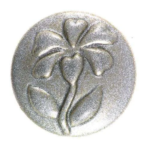 Trachtenknopf Blumenmotiv Silber – Metallknopf TK-119
