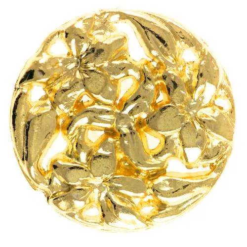Trachtenknopf Blütenmotiv Gold-Matt – Metallknopf TK-31