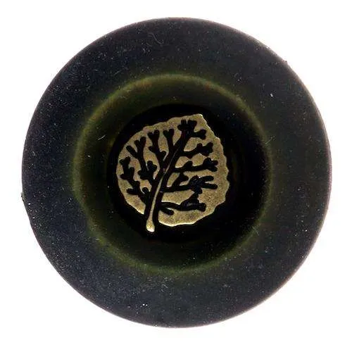 Trachtenknopf Blattmotiv Grün – Ösenknopf – TK-161-20