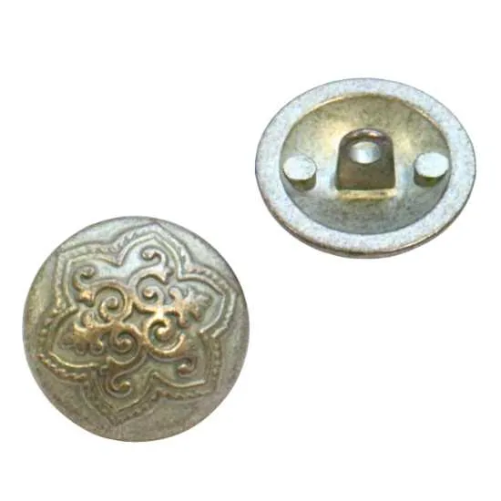 Trachtenknopf Blumenmotiv Kupfer – Ösenknopf – TK-28