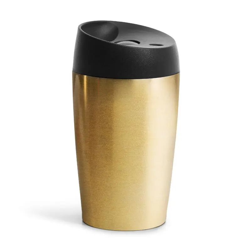 Sagaform Loke Reisebecher 240 ml – stilvoller, isolierter Thermobecher in Gold für unterwegs