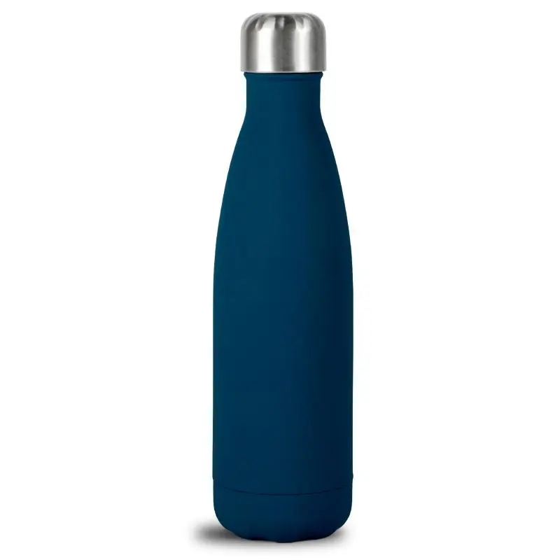 Blau Sagaform Nils 500ml Gummierte Stahlflasche, modern & sicher