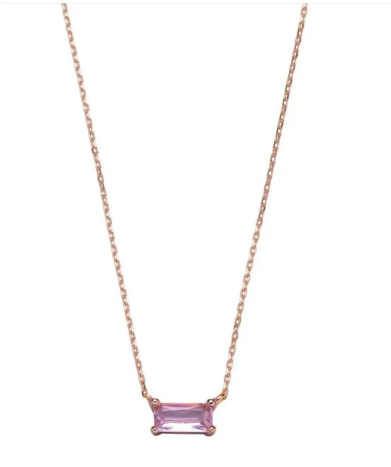 Collier silbervergoldet mit blauem Zirkonia