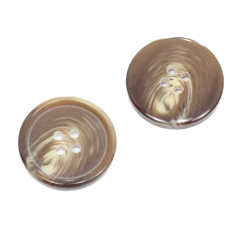 Hornimitatknopf Braun-Beige 4-Loch-Knopf – Jackenknopf KBR-23