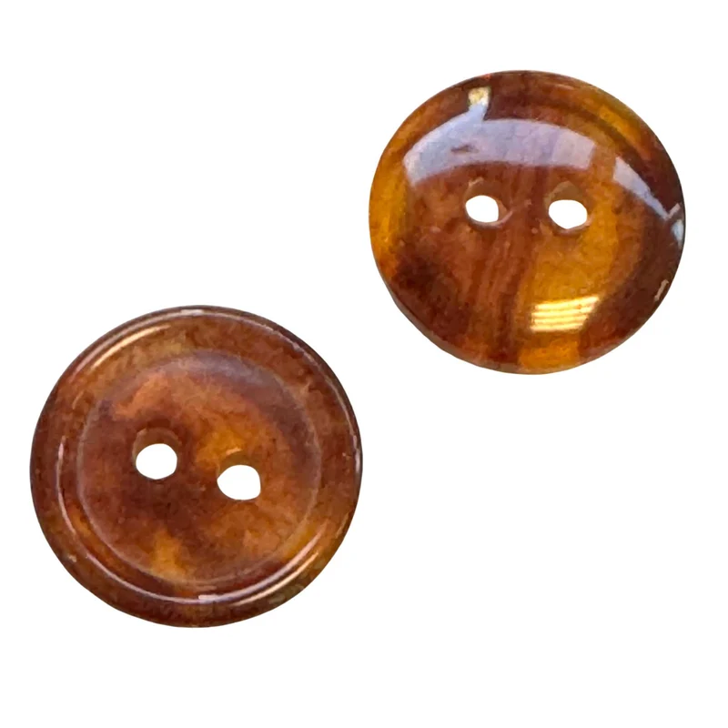 Hornimitatknopf Rot-Braun 4-Loch-Knopf – Hemd- und Blusenknopf KBR-33-A