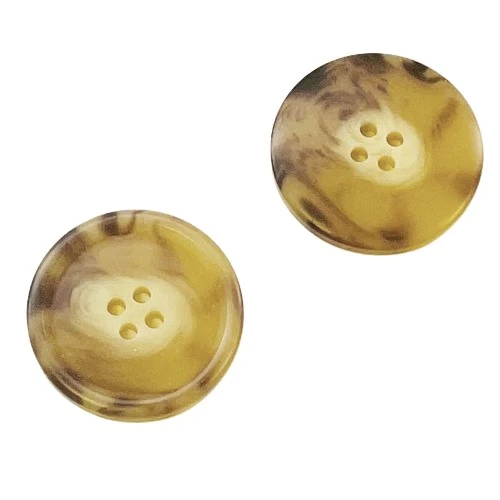 Hornimitatknopf Beige-Braun 4-Loch-Knopf – Mantelknopf KBR-65