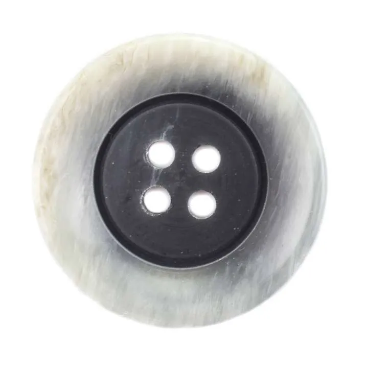 Hornimitatknopf Grau 4-Loch-Knopf – Blazer- und Sakkoknopf