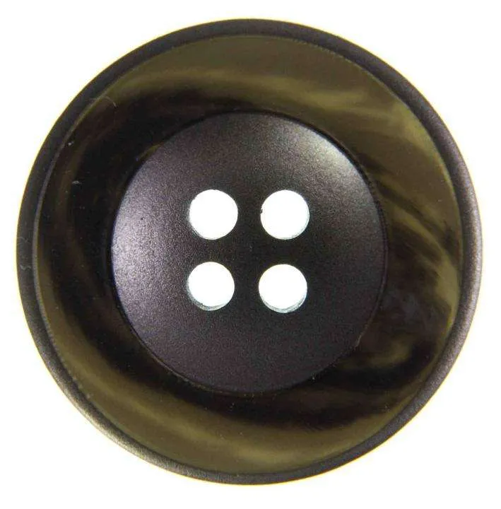 Hornimitatknopf Grau-Braun 4-Loch-Knopf – Blazer- und Sakkoknopf