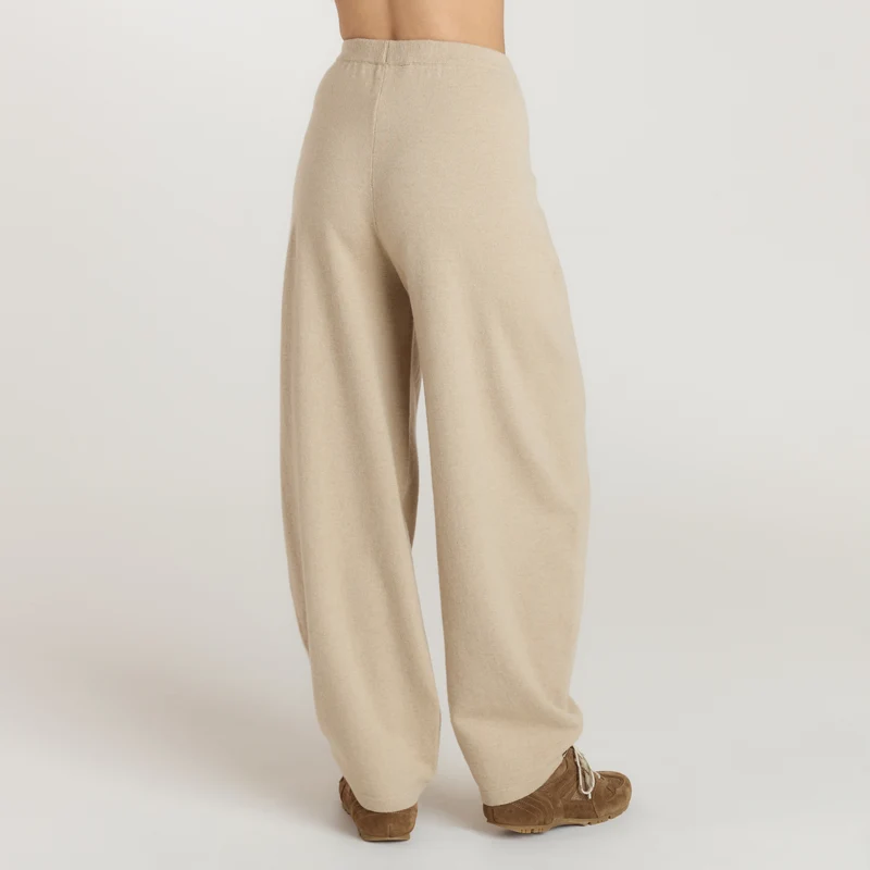 Weite Strickjogginghose - Haferflocken