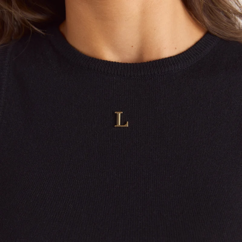 Strick-Vest Top - Schwarz