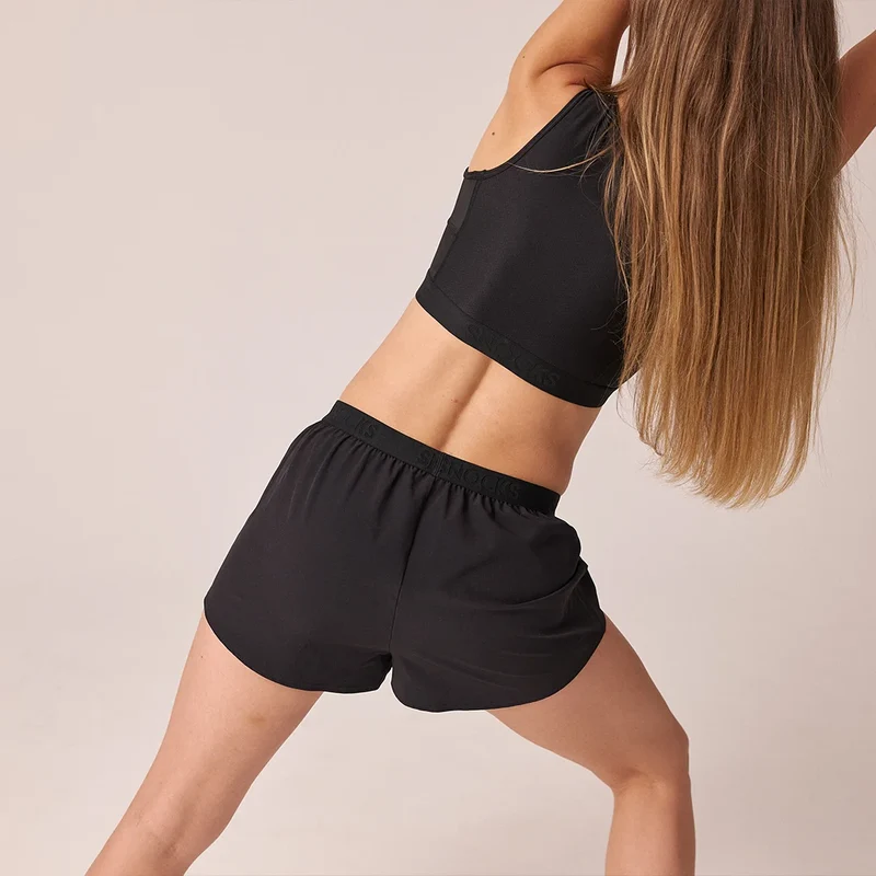 Kurze Laufshorts Damen | Schwarz