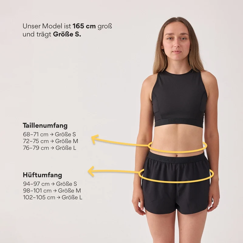 Kurze Laufshorts Damen | Schwarz