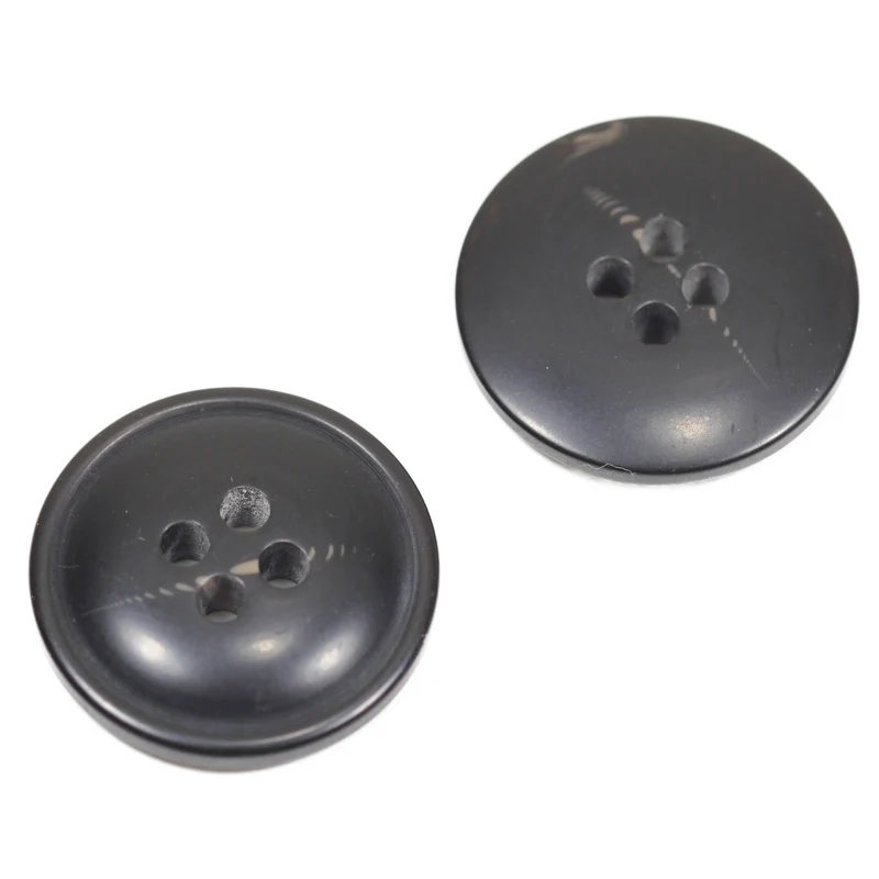 Hornimitatknopf Anthrazit 4-Loch-Knopf – Mantel- und Jackenknopf HI-81