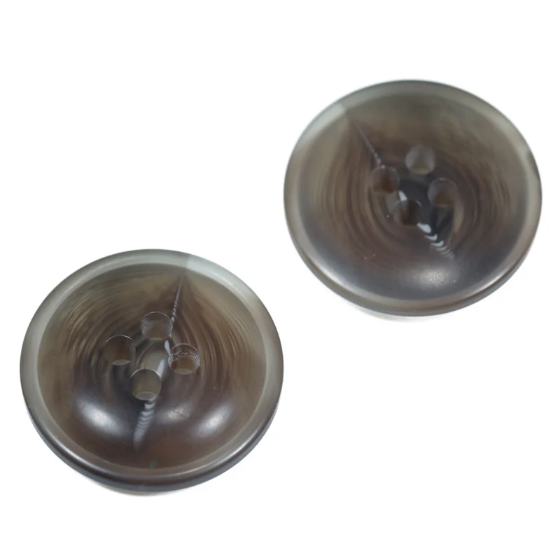 Hornimitatknopf Grau 4-Loch-Knopf – Mantel- und Jackenknopf HI-81