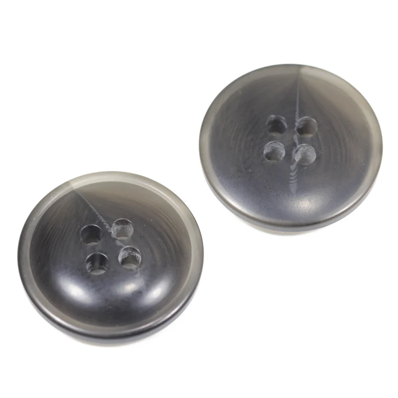 Hornimitatknopf Dunkelgrau 4-Loch-Knopf – Mantel- und Jackenknopf HI-81