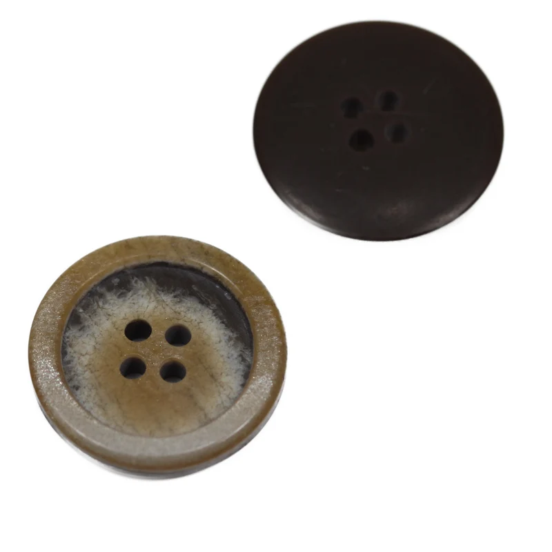 Hornimitatknopf Braun 4-Loch-Knopf – Mantel- und Jackenknopf HI-82