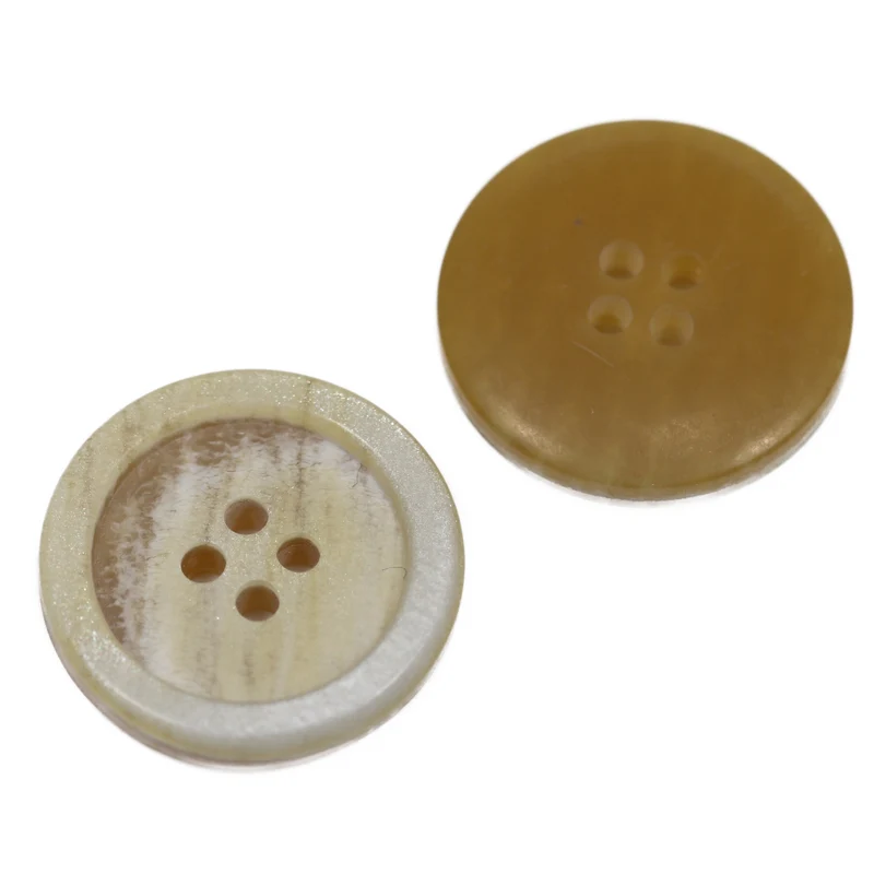 Hornimitatknopf Beige 4-Loch-Knopf – Mantel- und Jackenknopf HI-82
