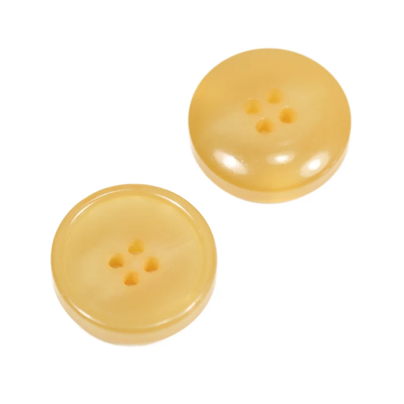 Hornimitatknopf Gelb 4-Loch-Knopf – Blazer- und Sakkoknopf HI-83