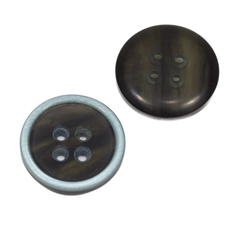 Hornimitatknopf Braun 4-Loch-Knopf – Blazer- und Sakkoknopf HI-85
