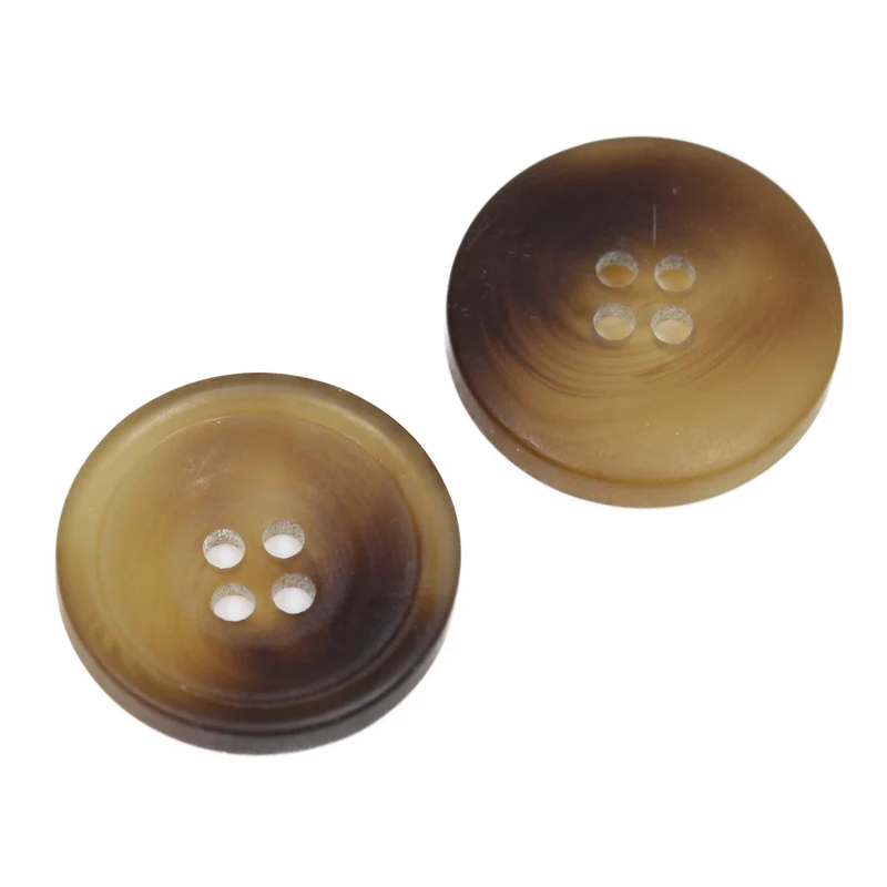Hornimitatknopf Braun 4-Loch-Knopf – Blazer- und Sakkoknopf HI-86